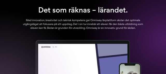 Skärmbild av Omniways hemsida